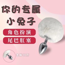 SM sex metal posterior anal plug rabbit tail sex adult male and female sex products go out to wear chrysanthemum anal dilator