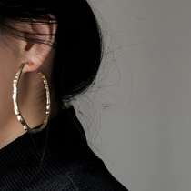 Europe and the United States sterling silver large circle earrings female niche design sense 2021 new trend exaggerated earrings high sense of atmosphere