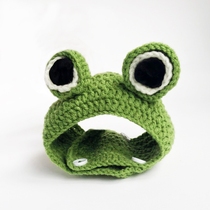 Pet knitted hat frog Garfield English short cat hand made DIY wool knitted cat hat cute pet headgear