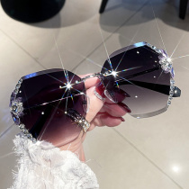No frame glasses female Han version Tide Anti-UV sunglasses female vegan face-in-the-face Little sunglasses 2022 New