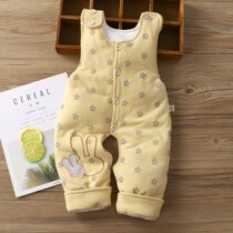 Strap cotton pants for womens baby in winter thickened baby children wear one-piece cotton open-end trousers