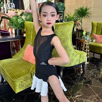 Lolita Summer Less Childrens Tennis Red Latin Practice Girls Latin Dance Suit Children Performance Practice Costumes