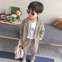Boys three-piece spring and autumn suit new female treasure suit clothes 2021 Spring small childrens leisure Korean version tide