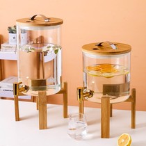GLASS COOL WHITE OPEN FRUIT TEA BUBBLE WINE BARREL BAR COLA BARREL CONTAINER WITH TAP DRINK BARREL COLD WATER POT LARGE CAPACITY