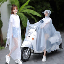 Electric car raincoat single female transparent bicycle to increase explosion-proof rain riding mens doubles adult battery car raincoat