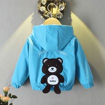 Childrens clothing boys autumn jacket 2021 new spring and autumn thin section small and medium-sized childrens jacket hoodie little girl cartoon windbreaker