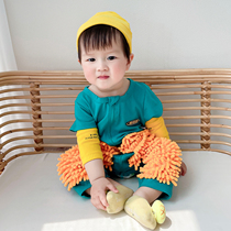Baby Crawling Suit Tug Baby Climbing Suit Children Conjoined Clothing Wipe Floor Spring Autumn Summer Anti Dirty Mop-Man