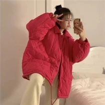 Long-term loose student womens winter New Korean soft cute cute versatile solid color diamond cotton jacket jacket