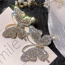 Elegant dreamy sweet shiny rhinestone hairclip full diamond butterfly edge clip 05