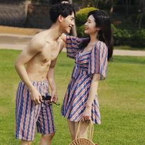 Swimsuit fairy super fairy forest department Xia Xian thin chest fairy fan beach vacation 2021 new explosive net celebrity couple