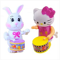 Clockwork drumming toys knocking children on chain rabbits kindergarten gifts children childrens educational early education can be set up stalls