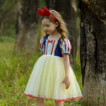  Snow White dress Girls birthday dress Summer baby puffy dress Yarn clothes genuine childrens performance clothes