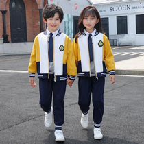 Kindergarten garden clothes spring and autumn clothes British style Primary School uniforms sportswear three sets of autumn and winter childrens class clothes