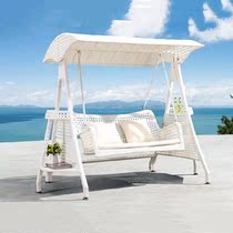 Outdoor swing Garden Leisure rattan woven wrought iron rocking chair Villa Garden Sun Room hanging chair Net Red B & B hanging basket