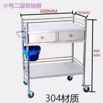 Stainless steel medical cart instrument table dressing cart rescue vehicle anesthesia vehicle nursing vehicle