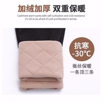 500-750 grams of silk cotton pants women plus velvet thick warm leggings high waist wearing pencil pants women thin
