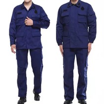  Genuine fire summer training clothes flame blue winter training clothes set outdoor fire rescue work clothes