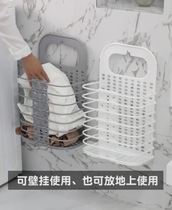 Dirty clothes basket foldable laundry basket for dirty clothes storage basket toilet wall-mounted household bathroom artifact