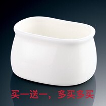 Hotel western restaurant pure white coffee sugar pot milk pot egg-shaped ceramic sugar pot tea bag box denier-shaped seasoning seasoning sugar cup