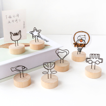 Creative retro log note clip vertical simple cute photo clip message note clip home decoration ornaments