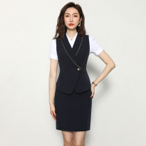 Work clothes suit Summer high-end professional clothing Womens business teacher formal vest dress Hotel front desk work wear