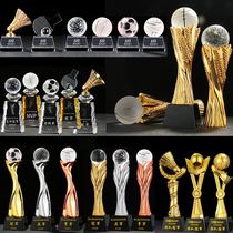 Football Basketball Volleyball Golf game Crystal trophy custom metal badminton activity champion gold silver and bronze
