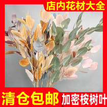 Factory direct eucalyptus leaf simulation flower leaf wood with grass Apple leaf eucalyptus wedding floral art pick High Forest Flower material