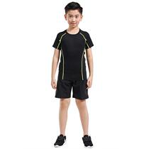Special foot childrens summer sports tight suit boy speed dryer short sleeve running fitness training suit