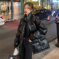 Korean version 2021 New jacket super fire bright face Puppi loose thick cotton coat coat womens ins tide bread suit
