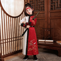 Hua Mulan Hanfu girl winter dress children Tang costume costume costume young man costume martial arts Guoxiaicuo costume martial arts