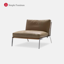 Happy Living Room Sofa Chair Backrest Genuine Leather Light Extravagant single small family Type balcony L Italia minimalist Leisure chair