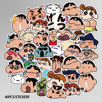 40 Crayon small new hand account sticker mobile phone computer diy cartoon cute hand account material waterproof ins small sticker