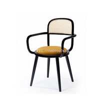 New Chinese minimalist Rattan Chasha Chair style board room folk living room leaning back chair Hotel Clubhouse Single Chair Dining Chair Furniture