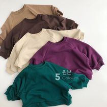 2021 autumn new baby girl childrens clothing Korean version spring and autumn mens loose foreign style round neck cotton sweater