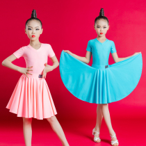 New Latin dance practice Girl Xia Professional Test Class Racing Suit No Fish Bones Less Pediatrics Latin Dance Dress