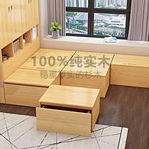 Solid Wood tatami bed Children box splicing Rubiks Cube combination storage bed single bed multifunctional storage small apartment