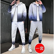 Mens Spring Autumn 2020 Korean trend gradient tooling jacket sports casual matching handsome mens clothes