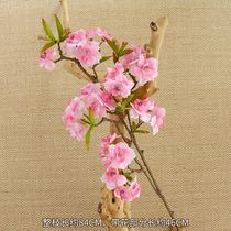 Peach blossom tree plastic fake rattan decorative ceiling silk flower indoor living room ground simulation cherry blossom branch wedding pear flower
