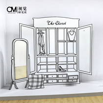 OM research society simple personality window decoration ornaments props clothing store creative beauty Chen Net red scene layout