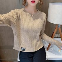  Pullover short bottoming sweater womens loose inner match autumn and winter 2021 new western style all-match long-sleeved sweater top