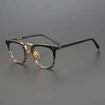 Japanese designer model gold titanium beam personality square thick frame big face full frame men plate tide myopia glasses frame