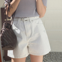 Cotton white high-waisted denim shorts womens summer thin 2021 New loose leg hot girl a hot pants