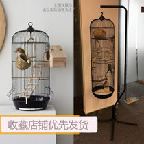  Peony parrot Xuanfeng Wen bird starling wren wren tiger skin large round metal telescopic pylons birdcage