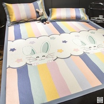 Summer sheets machine washable childrens high-end ice silk mat girl ins soft mat summer 135 mother and baby household 1 meter 5