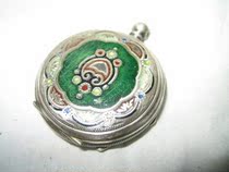 Original import of one hundred thousand shops = sterling silver enamel pocket watch shell (antique watch)