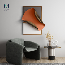 Italian minimalist sofa background wall luxury living room wall decoration pendant bedside wall decoration round iron wall painting