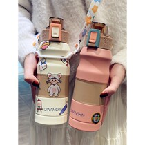 Korean version of simple hipster thermos cup ladies large capacity water Cup male students portable cup kettle Outdoor