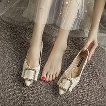 Hong Kong pointed single shoes womens wild soft-soled flat shoes 2021 summer new fairy night wind gentle shoes