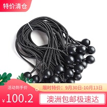 25 pieces 22cm black elastic ball bungee ring rope fixed tie-up canopy tent