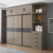Wardrobe home bedroom solid wood simple modern childrens light luxury sliding door free installation small apartment economy wardrobe